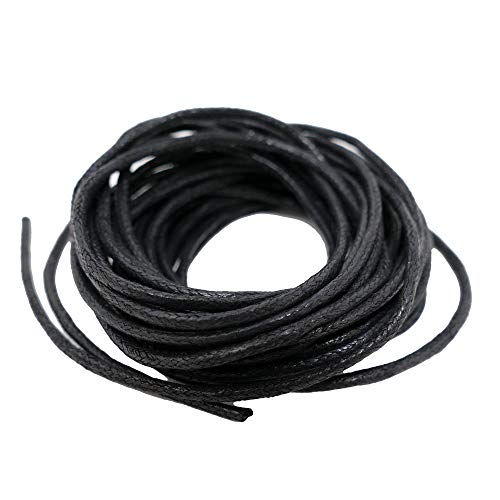 Waxed Cotton Cord - 2mm 5 Meter Black Cord - Shamballa Macrame - Thread Beading String für Armband Halskette Schmuck machen - Great for DIY von The Bead Shop