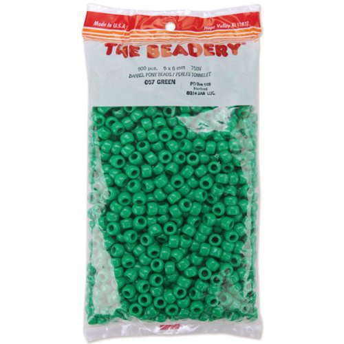 The Beadery Pony-Perlen, 6 x 9 mm, grün, 900 Stück von The Beadery