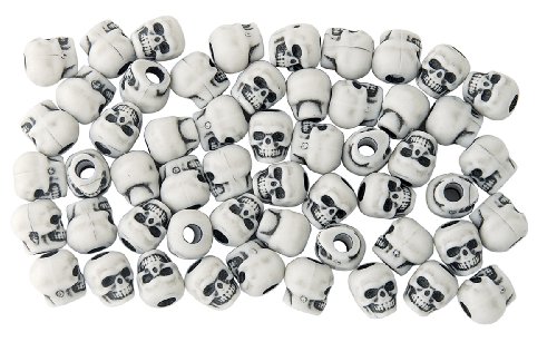 The Beadery Totenkopf-Perlen, 113 g, Weiß mit schwarzer Antik-Optik von The Beadery