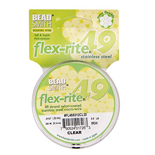 49 Strang Flex Rite aufreihmaterialien Besaitung Draht 0,012 Zoll 30 Füße Professional Nylon beschichtetem Edelstahl für kleine Loch Perlen 9 LB Break, 49 Strang Flex Rite aufreihmaterialien Besaitung Draht 0,012 Zoll 30 Füße Professional Nylon beschichtetem Edelstahl für kleine Loch Perlen 9 LB Break, von The Beadsmith