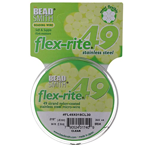 Beadsmith Flexrite 49 Stränge, transparent, 0,45 mm, 9,1 m von The Beadsmith