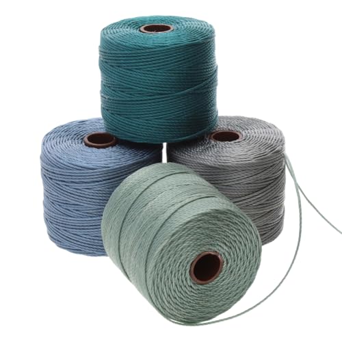 Beadsmith S-Lon #18 Kordel, Multipack mit 4 Spulen (Ocean Mist Mix), ideal zum Auffädeln von Perlenstickerei und Mikro-Macramee-Schmuck von The Beadsmith