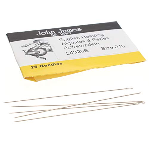 John James englische Perlennadeln, Größe 10, 25 Stück, hergestellt in England, Verwendung für Weberei, Perlenarbeiten, Off-Loom Stitching und Schmuckherstellung mit Rocailles-Perlen John James englische Perlennadeln, Größe 10, 25 Stück, hergestellt in England, Verwendung für Weberei, Perlenarbeiten, Off-Loom Stitching und Schmuckherstellung mit Rocailles-Perlen von The Beadsmith