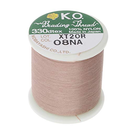 KO Nylon-Perlenfaden, natürliche Farbe, japanisches vorgewachstes 100 % Nylon, 330TEX, verhedderungsresistente Knotenschnüre, 50 m Spule, Verwendung für Rocaille-Projekte, Webstuhlarbeiten und KO Nylon-Perlenfaden, natürliche Farbe, japanisches vorgewachstes 100 % Nylon, 330TEX, verhedderungsresistente Knotenschnüre, 50 m Spule, Verwendung für Rocaille-Projekte, Webstuhlarbeiten und von The Beadsmith