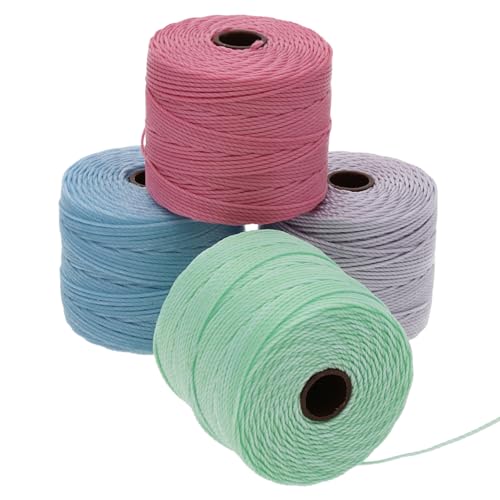 Super-Lon Kordel, 4 Spulen, ideal zum Auffädeln von Perlenstickerei, Häkeln und Mikro-Makram-Schmuck, kompatibel mit Kumihimo Projects S Lon Super-Lon Kordel, 4 Spulen, ideal zum Auffädeln von Perlenstickerei, Häkeln und Mikro-Makram-Schmuck, kompatibel mit Kumihimo Projects S Lon von The Beadsmith