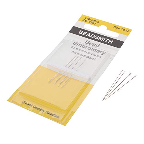 The Beadsmith Bead Embroidery Needles, Size 10 and 12 Assortment, Pack of 4, European Quality, Ideal for right angle weave - the blunt tips will not fray threads as they pass! von The Beadsmith