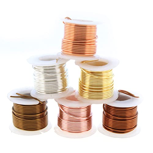 The Beadsmith Basteldraht-Sortiment, anlaufgeschützter Kupferdraht für Schmuckherstellung, 6 Stück, 1,9 cm Mini-Spulen, je 2,7 m, 20 Gauge von The Beadsmith