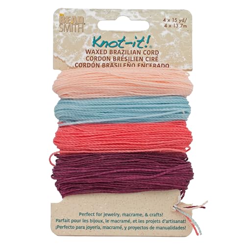 The Beadsmith Knot It gewachste Polyesterschnur – jugendliche Ausdrücke – 0,7 mm Durchmesser – 4 Kordeln, je 13,7 m – für Schmuck, Makramee, Freundschaftsarmbänder und Bastelarbeiten von The Beadsmith