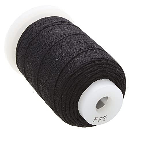 The Beadsmith Reine Seidenschnur – Schwarz, Größe FFF (0,419 mm/0,0165 Zoll), 92 Yards (276 Fuß), 1/2-Unzen-Spule von The Beadsmith