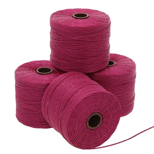 The Beadsmith S-Lon #18 Kordel, Weinbeer-Farbe, Tube mit 4 Spulen, 70 Meter, ideal zum Auffädeln von Perlenstickerei, Häkeln und Mikro-Makramee-Schmuck, kompatibel mit Kumihimo-Projekten von The Beadsmith