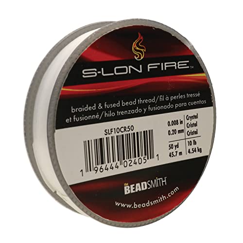The Beadsmith S-Lon Fire – geflochtener und verschmolzener Perlenfaden, 4,5 kg, Test, 0,20 mm Durchmesser, 45,7 m Spule, kristallklare Farbe, super starkes Fadenmaterial für Schmuckherstellung und The Beadsmith S-Lon Fire – geflochtener und verschmolzener Perlenfaden, 4,5 kg, Test, 0,20 mm Durchmesser, 45,7 m Spule, kristallklare Farbe, super starkes Fadenmaterial für Schmuckherstellung und von The Beadsmith