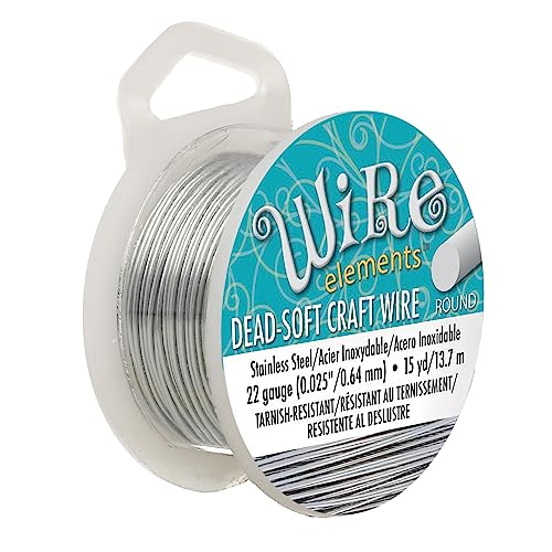 The Beadsmith Wire Elements Basteldraht, anlaufgeschützt, weich, rund, Edelstahl-Farbe, 0,64 mm, 22 Gauge, 13,7 m Spule – Schmuckherstellung, Drahtwickeln, Blumen und andere Bastelarbeiten The Beadsmith Wire Elements Basteldraht, anlaufgeschützt, weich, rund, Edelstahl-Farbe, 0,64 mm, 22 Gauge, 13,7 m Spule – Schmuckherstellung, Drahtwickeln, Blumen und andere Bastelarbeiten von The Beadsmith