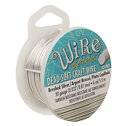The Beadsmith Wire Elements Basteldraht, anlaufgeschützt, weich, rund, Pinsel, silberfarben, 0,81 mm, 20 Gauge, 6 m Spule – Schmuckherstellung, Drahtwickeln, Blumen und andere Bastelarbeiten von The Beadsmith