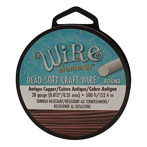 The Beadsmith Wire Elements Basteldraht, anlaufgeschützt, weich, rund, antikes Kupfer, 0,32 mm, 28 Gauge, 150 m Spule – Schmuckherstellung, Drahtwickeln, Blumen und andere Bastelarbeiten The Beadsmith Wire Elements Basteldraht, anlaufgeschützt, weich, rund, antikes Kupfer, 0,32 mm, 28 Gauge, 150 m Spule – Schmuckherstellung, Drahtwickeln, Blumen und andere Bastelarbeiten von The Beadsmith