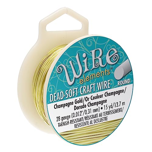 The Beadsmith Wire Elements Basteldraht, anlaufgeschützt, weich, rund, champagnerfarben, 0,32 mm, 28 Gauge, 13,7 m Spule – Schmuckherstellung, Drahtwickeln, Blumen und andere Bastelarbeiten The Beadsmith Wire Elements Basteldraht, anlaufgeschützt, weich, rund, champagnerfarben, 0,32 mm, 28 Gauge, 13,7 m Spule – Schmuckherstellung, Drahtwickeln, Blumen und andere Bastelarbeiten von The Beadsmith