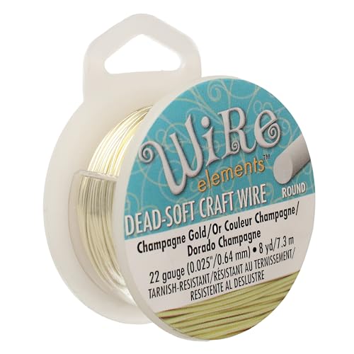 The Beadsmith Wire Elements Basteldraht, anlaufgeschützt, weich, rund, champagnerfarben, 0,64 mm, 22 Gauge, 8 m Spule – Schmuckherstellung, Drahtwickeln, Blumen und andere Bastelarbeiten The Beadsmith Wire Elements Basteldraht, anlaufgeschützt, weich, rund, champagnerfarben, 0,64 mm, 22 Gauge, 8 m Spule – Schmuckherstellung, Drahtwickeln, Blumen und andere Bastelarbeiten von The Beadsmith