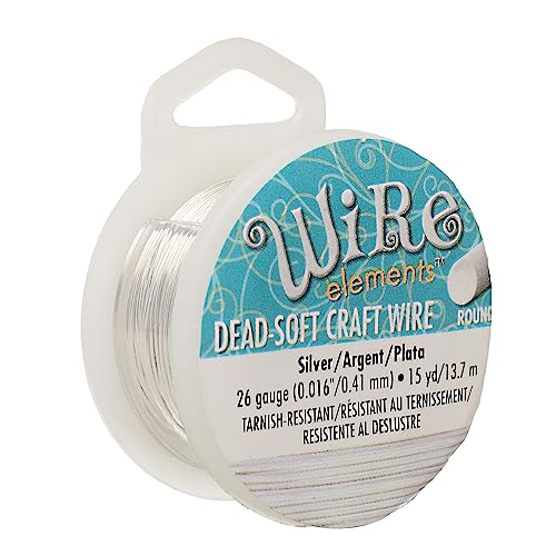 The Beadsmith Wire Elements Basteldraht, anlaufgeschützt, weich, rund, silberfarben, 0,41 mm, 26 Gauge, 13,7 m Spule – Schmuckherstellung, Drahtwickeln, Blumen und andere Bastelarbeiten The Beadsmith Wire Elements Basteldraht, anlaufgeschützt, weich, rund, silberfarben, 0,41 mm, 26 Gauge, 13,7 m Spule – Schmuckherstellung, Drahtwickeln, Blumen und andere Bastelarbeiten von The Beadsmith