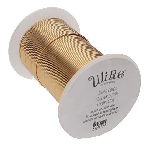 The Beadsmith Wire Elements Kupferdraht für Schmuckherstellung, lackiert, anlaufgeschützt, 13,72 m Spule (Messingfarbe) von The Beadsmith