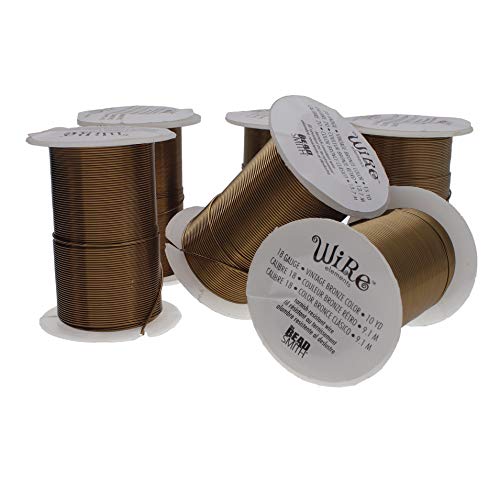 The Beadsmith Wire Elements Kupferdraht im Vintage-Stil, bronzefarben, lackiert, anlaufgeschützt, für Schmuckherstellung, 20 Meter, 18,29 Meter pro Spule (18, 20, 22, 24, 26, 28 Gauges) von The Beadsmith