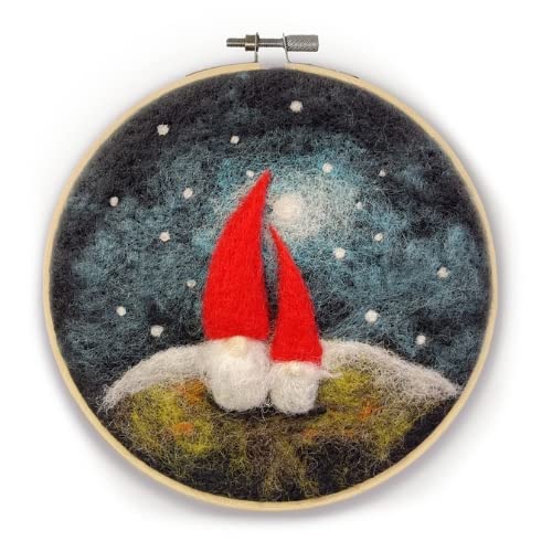 Nordic Gnomes in a Hoop Nadelfilz-Set von The Crafty Kit Co