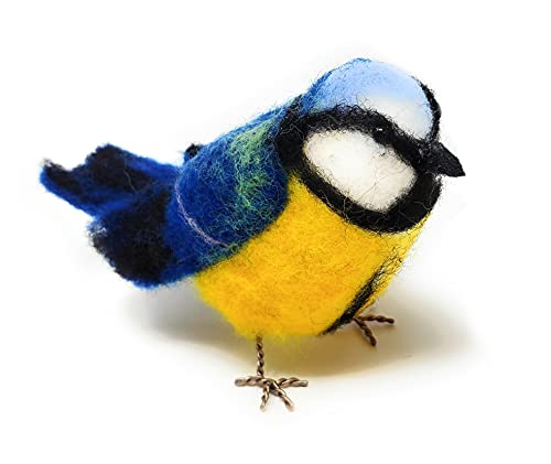 The Crafty Kit Co mpany British Birds Blaumeisen-Nadelfilz-Bastelset für Anfänger, einschließlich Corriedale-Wolle, Nadeln und Anleitung (evtl. nicht in deutscher Sprache) von The Crafty Kit Co