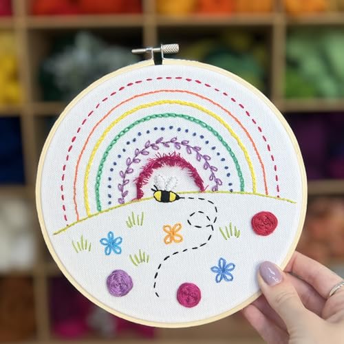 Regenbogen-Sampler, Stickmuster für Anfänger, wasserlöslich, vorgedruckt, abwaschen Regenbogen-Sampler, Stickmuster für Anfänger, wasserlöslich, vorgedruckt, abwaschen von The Crafty Kit