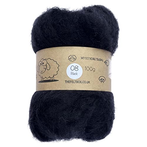 Kardierte Wolle, zum Filzen, Trockenfilzen, Wolle, Filz-Wolle, Wolle für Handarbeiten, einfarbig, 100 Gramm 3,5 Oz Kardierte Wolle, zum Filzen, Trockenfilzen, Wolle, Filz-Wolle, Wolle für Handarbeiten, einfarbig, 100 Gramm 3,5 Oz von The Felt Box