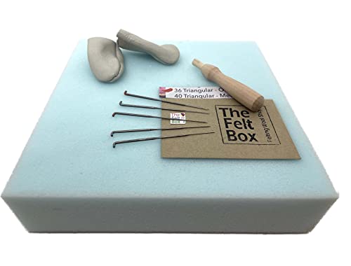 The Felt Box Nadelfilz-Starter-Set (ohne Wolle) Matte Nadelhalter Fingerschutz Filznadeln von The Felt Box