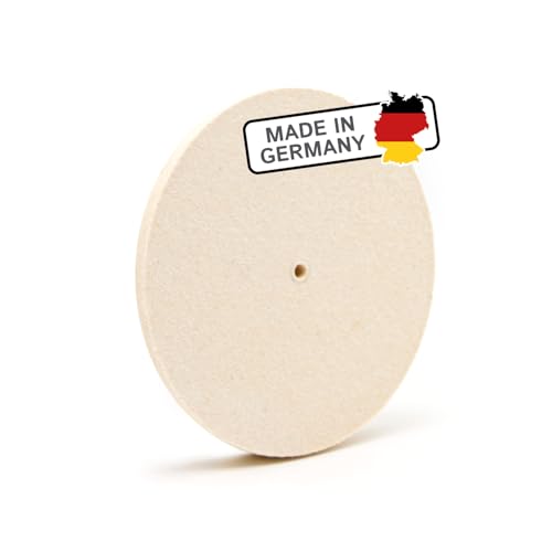 Polierscheibe für Schleifbock aus Filz (95% Wolle) mit Loch, Ø 100 mm, 5 mm dick, Polierfilz für Winkelschleifer und Drechselbank, Schleifbockscheibe aus Wollfilz – Made in Germany von The Felt Store
