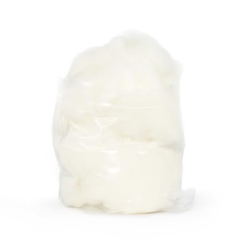 The Felt Store 450g weiße Merino Wollfilz Füllwatte, waschbar, Premium Füllmaterial für Kissen Watte Stofftiere waschbare Bastelwatte von The Felt Store