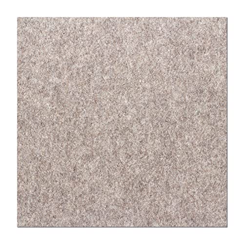 The Felt Store Filzplatte 10mm stark, 50 x 50 cm, spez. Gewicht 0,36 (fest) technischer Wollfilz, Industriefilz, Filzmatte, 1cm Dicker Filz, grau meliert – Made in Germany von The Felt Store