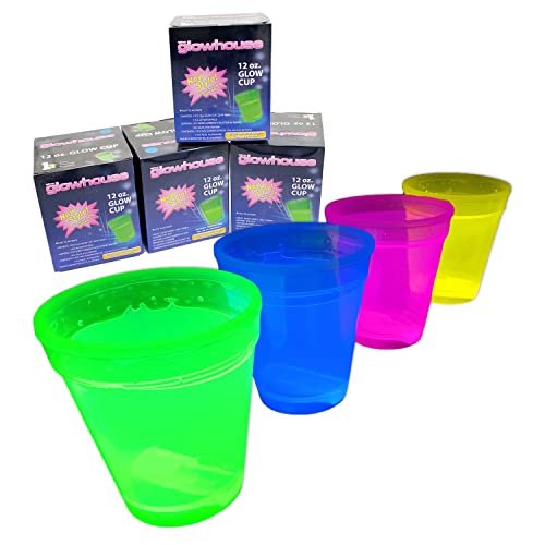 Glow Cups 4 Stück Party Trinken Glow In The Dark Becher Grün Blau Rosa Gelb Drücken zum Aktivieren Glow Cups 4 Stück Party Trinken Glow In The Dark Becher Grün Blau Rosa Gelb Drücken zum Aktivieren von The Glowhouse