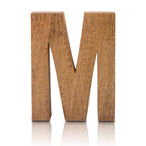 20.3 cm große, dekorative Holz-Buchstaben, Alphabet, Wörter, natürliches Holz, freistehendes Regal oder Geschirr, Kinder, Baby-Namen, Initialen für Schlafzimmer, Party, Heimdekoration (Buchstabe M) 20.3 cm große, dekorative Holz-Buchstaben, Alphabet, Wörter, natürliches Holz, freistehendes Regal oder Geschirr, Kinder, Baby-Namen, Initialen für Schlafzimmer, Party, Heimdekoration (Buchstabe M) von The Great Indian Bazaar