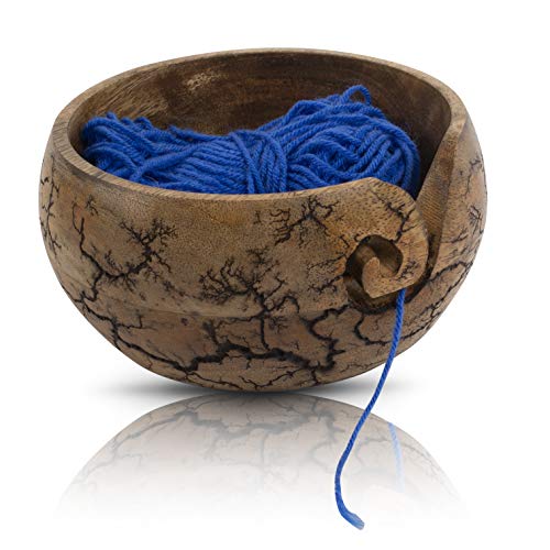 Handgefertigte hölzerne Garn- und Häkelschüsselhalter für Skiengarn, Garnbälle, dekorativer Aufbewahrungs-Organizer, Häkeln, Nadelarbeiten, Strickzubehör, Zubehör, Zubehör, robust, rutschfest Handgefertigte hölzerne Garn- und Häkelschüsselhalter für Skiengarn, Garnbälle, dekorativer Aufbewahrungs-Organizer, Häkeln, Nadelarbeiten, Strickzubehör, Zubehör, Zubehör, robust, rutschfest von The Great Indian Bazaar
