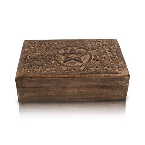 Tolle Geburtstagsgeschenkideen, handgefertigt, dekorativ, Holz-Schmuckschatulle, Schmuck-Organizer, Andenkenbox, Schatztruhe, Schmuckkästchen, Uhrenbox, Aufbewahrungsschloss, 20 x 12 cm Tolle Geburtstagsgeschenkideen, handgefertigt, dekorativ, Holz-Schmuckschatulle, Schmuck-Organizer, Andenkenbox, Schatztruhe, Schmuckkästchen, Uhrenbox, Aufbewahrungsschloss, 20 x 12 cm von The Great Indian Bazaar
