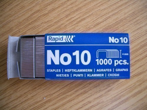 Rapid Nummer Nr. 10 Heftklammern (für Rexel Hefter) X 1000 in Box 4mm X 9mm von The Home Fusion Company