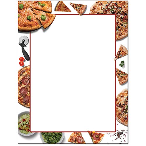 The Image Shop Pizza-Party, 25 Blatt, 21,6 x 27,9 cm, bedruckbarer Briefkopf, kompatibel mit Laser- und Tintenstrahldruckern von The Image Shop