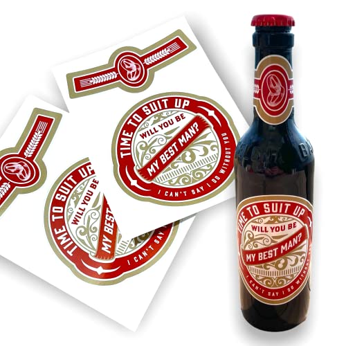 Bierflaschen-Aufkleber für Trauzeugen, Aufschrift "Will You Be My Best Man/Usher/Gromsman Funny Prank Sticker", 2 Stück (Trauzeugen) von The Laser Factory