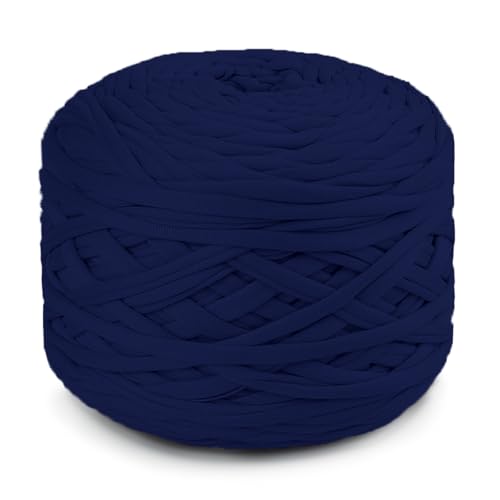 The Left Bridge Garn zum Häkeln von Tragetaschen, T-Shirt-Garn, elastisches Garn für Taschen und Schalen, grobes Garn für Anfänger, 25-Navy von The Left Bridge