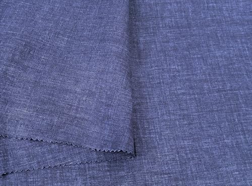 100 % Leinenstoff, leicht, Delavé, Vintage, gefärbt, zweifarbiger Effekt, vorgewaschen, weich und atmungsaktiv, von The Linen Lab (Marineblau, 91 cm vorgeschnitten) von The Linen Lab