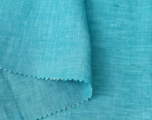 100 % Leinenstoff, leicht, Delavé, Vintage, gefärbt, zweifarbiger Effekt, vorgewaschen, weich und atmungsaktiv, von The Linen Lab (Minze, 2,7 m vorgeschnitten) von The Linen Lab