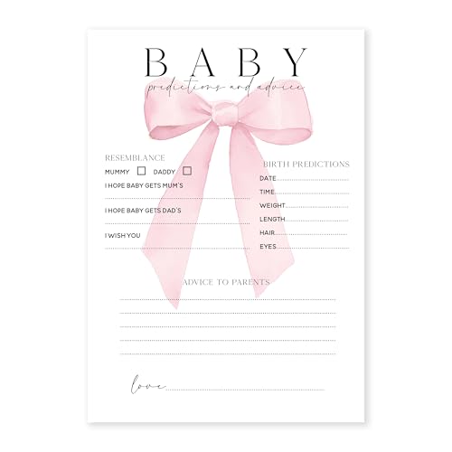 Babyparty-Spiel, rosa Schleifen-Design, Vorhersage- und Ratschläge, A5, 15 Stück Babyparty-Spiel, rosa Schleifen-Design, Vorhersage- und Ratschläge, A5, 15 Stück von The Little Party Company