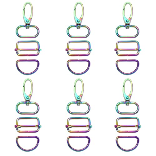 The Lord of the Tools 18 Stück Schnallenverschlüsse in Regenbogenfarben, drehbarer Haken, bunt, mit D-Ringen und Schiebeschnalle für die Herstellung von Hundehalsband, Handtasche, Bastelmaterial The Lord of the Tools 18 Stück Schnallenverschlüsse in Regenbogenfarben, drehbarer Haken, bunt, mit D-Ringen und Schiebeschnalle für die Herstellung von Hundehalsband, Handtasche, Bastelmaterial von The Lord of the Tools