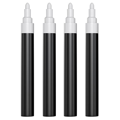 The Magnet Shop Kreidestifte für Tafeln, flüssige Marker für Tafeln mit umkehrbarer Spitze, ungiftig, geruchlos und waschbar [fett 6 mm] (weiß, 4 Stück (1 Stück) von The Magnet Shop