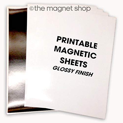 The Magnet Shop Magnetisches Fotopapier, Größe mit glänzender Oberfläche für Heim- und Bürodrucker, 10er-Pack (Weiß, A4) von The Magnet Shop