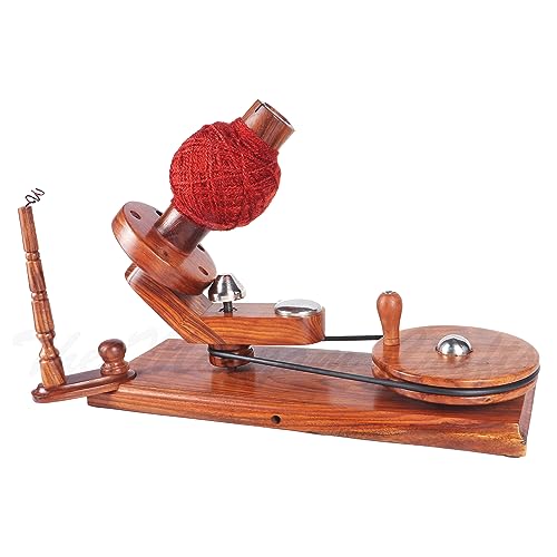 Garnknäuelwickler aus Holz, handbetriebener Garnwickler, handgefertigt, zum Stricken und Häkeln – Knitter's Gifts Center Pull Ball Winder (Palisander) von The Maryam Crafts