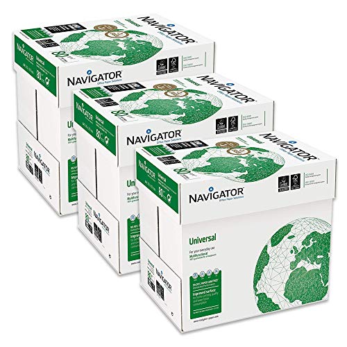 The Navigator Company Navigator Universal Premium Büropapier, A4, 80 g, Packung mit 15 Stück à 500 Blatt von The Navigator company