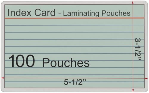 Karteikarten-Laminiertaschen, 5 mm Karteikartentaschen, Heißsiegel-Laminiertaschen, Thermotaschen, 14 x 8,9 cm, 100 Stück von The Office-Pros