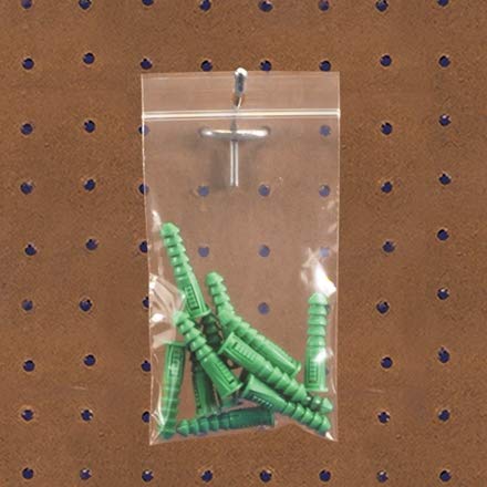 5,1 x 5,1 cm – 2 mm wiederverschließbare Polybeutel mit Loch zum Aufhängen von The Packaging Company