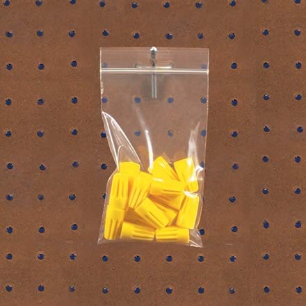 5,1 x 7,6 cm – 4 mm wiederverschließbare Polybeutel mit Loch zum Aufhängen von The Packaging Company